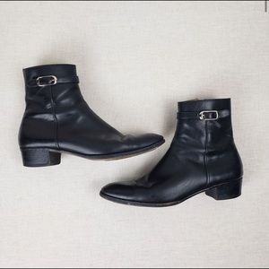 Black gravati Italian leather boots 8